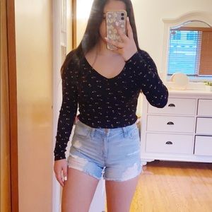 Floral Black Long Sleeve